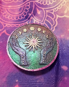 PORTA INCIENSOS ORGONITA CON SOL Y FASES LUNARES