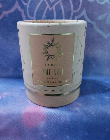 VELA TAROT EL SOL CON AMBAR Y JENGIBRE