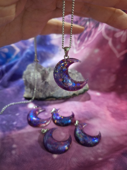COLGANTE LUNA DE AMATISTA Y TURMALINA