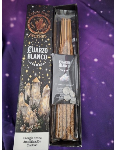 INCIENSO CON CHIPS DE CUARZO BLANCO
