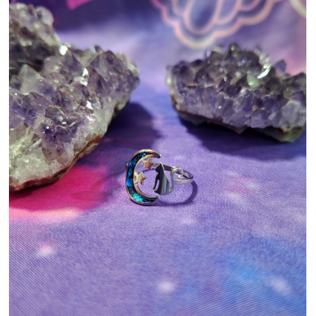 ANILLO CON LUNA Y GATO