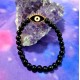 PULSERA DE OBSIDIANA CON OJO TURCO DE ACERO INOXIDABLE