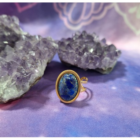 ANILLO DE ACERO INOXIDABLE CON LAPISLAZULI