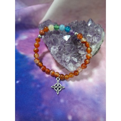 PULSERA DE CORNALINA CON NUDO DE BRUJAS