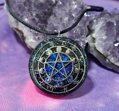 COLGANTE ORGONITA PENTAGRAMA, FASES LUNARES Y HOROSCOPOS.