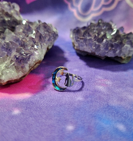 ANILLO CON LUNA Y GATO