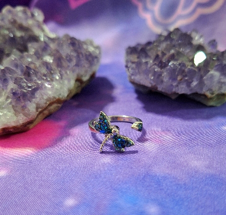 ANILLO CON LIBELULA Y TURMALINA