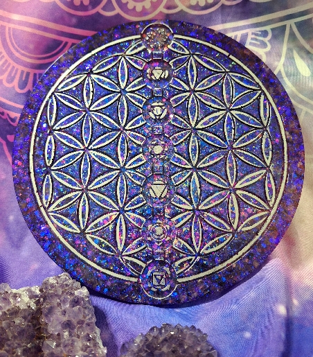 PLATO ENERGIZANTE 7 CHAKRAS-FLOR DE LA VIDA-1