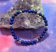 PULSERA DE LAPISLAZULI Y ACERO INOXIDABLE