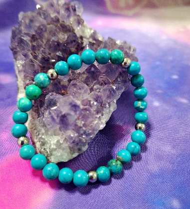 PULSERA DE TURQUESA Y ACERO INOXIDABLE