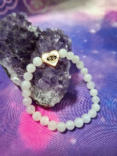 PULSERA DE JADE CON OJO TURCO DE ACERO INOXIDABLE