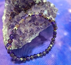 PULSERA DE AMATISTA Y ACERO INOXIDABLE