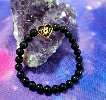 PULSERA DE OBSIDIANA CON OJO TURCO DE ACERO INOXIDABLE-1
