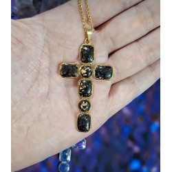 COLGANTE CRUZ DE TURMALINA NEGRA
