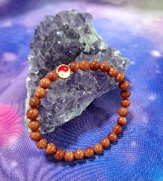 PULSERA DE AVENTURINA ROJA Y YIN YANG DE ACERO INOXIDABLE