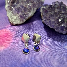 PENDIENTES DE ACERO INOXIDABLE CON TURMALINA