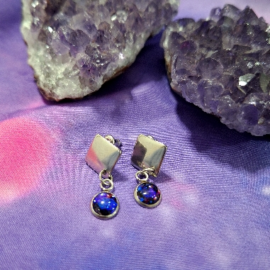 PENDIENTES DE ACERO INOXIDABLE CON TURMALINA