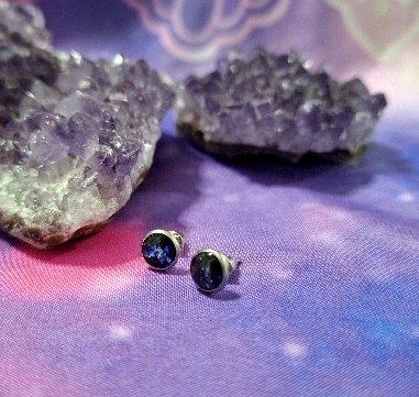 PENDIENTES DE ACERO INOXIDABLE CON TURMALINA-1