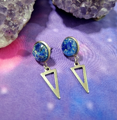 PENDIENTES DE ACERO INOXIDABLE CON LAPISLAZULI