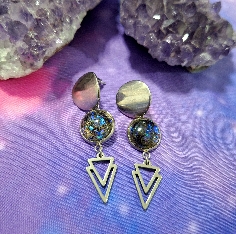 PENDIENTES DE ACERO INOXIDABLE CON TURMALINA-2