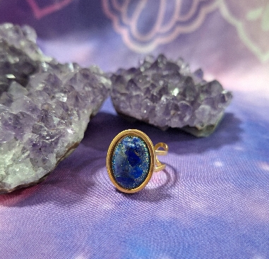 ANILLO DE ACERO INOXIDABLE CON LAPISLAZULI