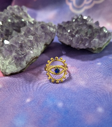 ANILLO DE ACERO INOXIDABLE CON OJO TURCO-1