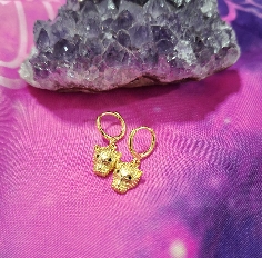 PENDIENTES JAGUAR ACERO INOXIDABLE DORADOS