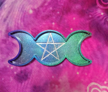 PORTA VELAS TRES LUNAS CON PENTAGRAMA