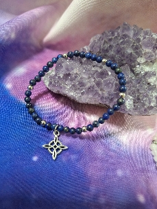 PULSERA DE LAPISLAZULI CON NUDO DE BRUJAS