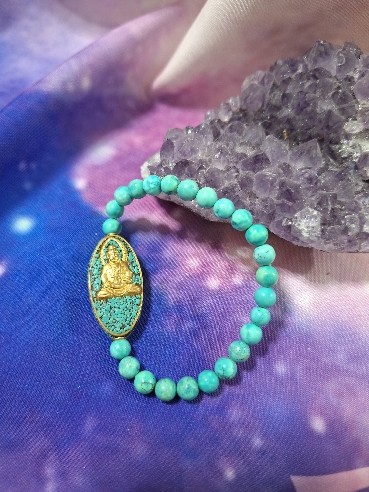 PULSERA DE TURQUESA CON BUDA