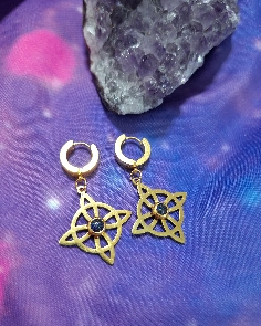 PENDIENTES NUDO DE BRUJAS DE ACERO INOXIDABLE-2