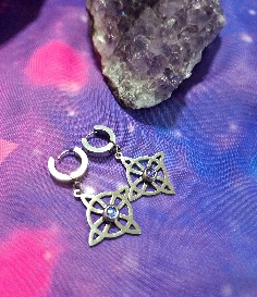 PENDIENTES NUDO DE BRUJAS DE ACERO INOXIDABLE-3